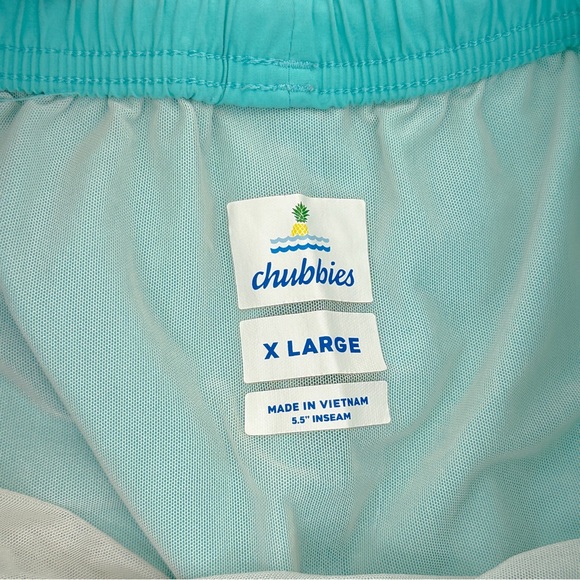 Chubbies Men’s XL Aqua Pineapple 5" Inseam Bathing Suit Swimming Shorts - Picture 9 of 10